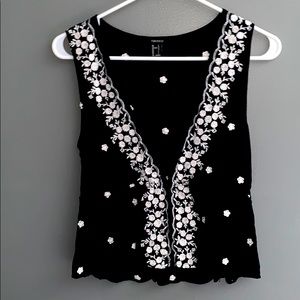 Forever 21 cropped low v tank top